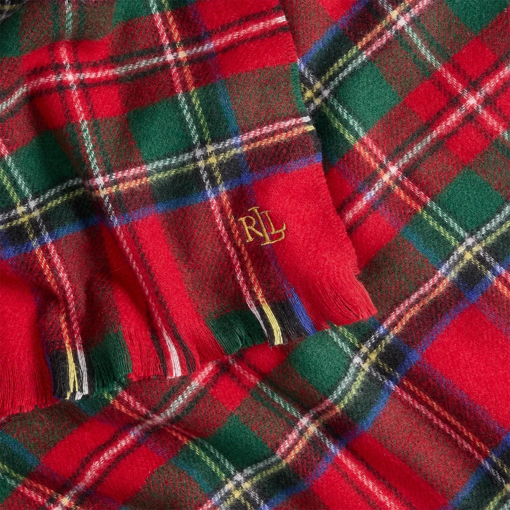 Σετ με καρό εσάρπα και πλεκτό σκουφί Lauren Ralph Lauren