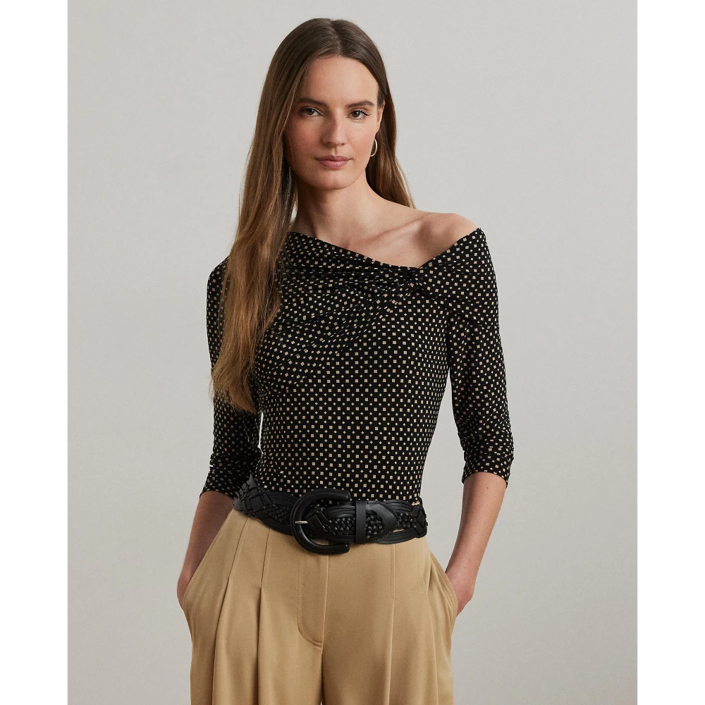 Γυναικείο Μπλουζάκι Off-the-Shoulder με Γεωμετρικό Μοτίβο – Lauren Ralph Lauren