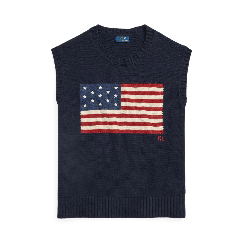 Πλεκτό Γιλέκο Big Fit με Σημαία Polo Ralph Lauren