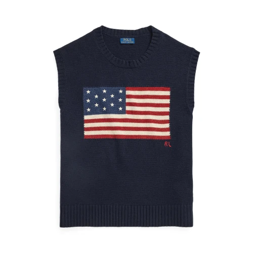 Πλεκτό Γιλέκο Big Fit με Σημαία Polo Ralph Lauren