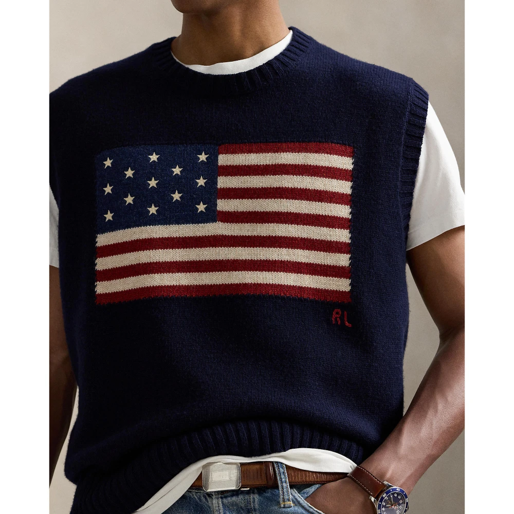Πλεκτό Γιλέκο Big Fit με Σημαία Polo Ralph Lauren