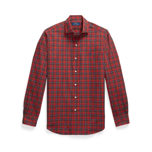 Καρό Πουκάμισο από Twill σε Γραμμή Custom Fit Polo Ralph Lauren