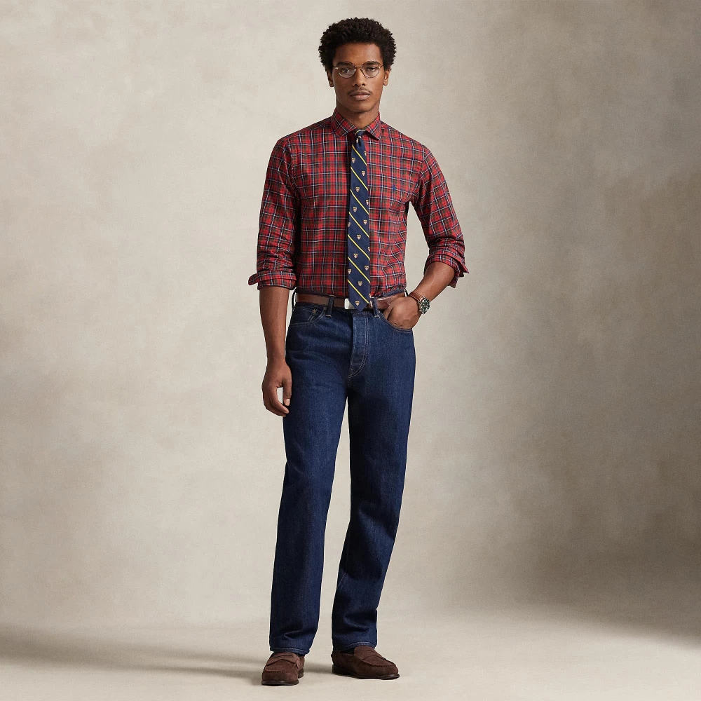 Καρό Πουκάμισο από Twill σε Γραμμή Custom Fit Polo Ralph Lauren