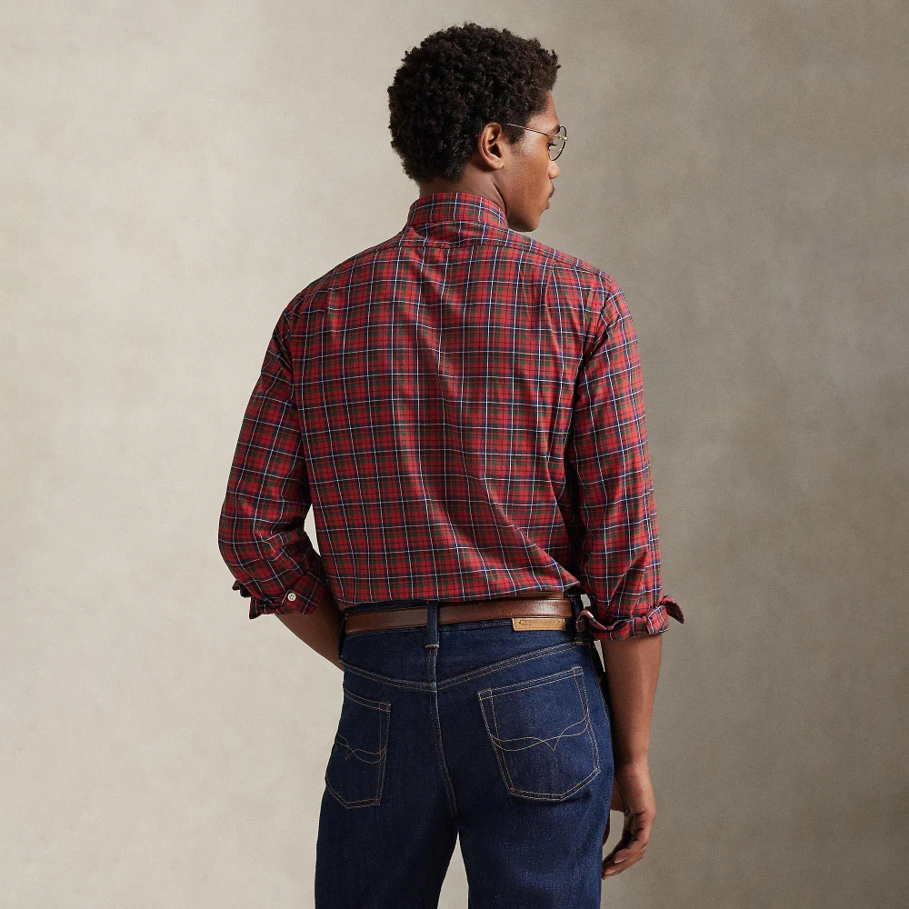 Καρό Πουκάμισο από Twill σε Γραμμή Custom Fit Polo Ralph Lauren