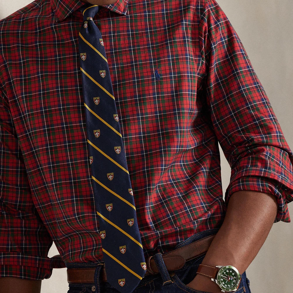Καρό Πουκάμισο από Twill σε Γραμμή Custom Fit Polo Ralph Lauren