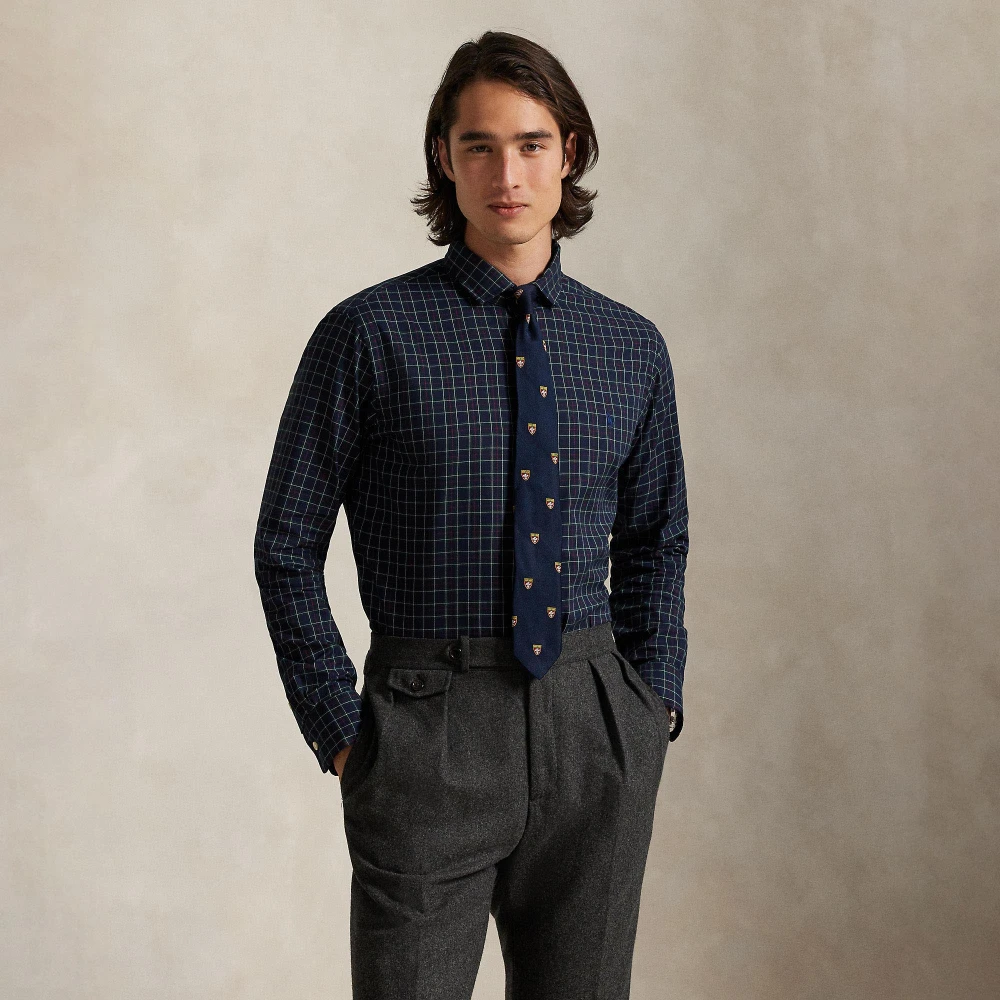 Καρό Πουκάμισο από Twill σε Γραμμή Custom Fit Polo Ralph Lauren
