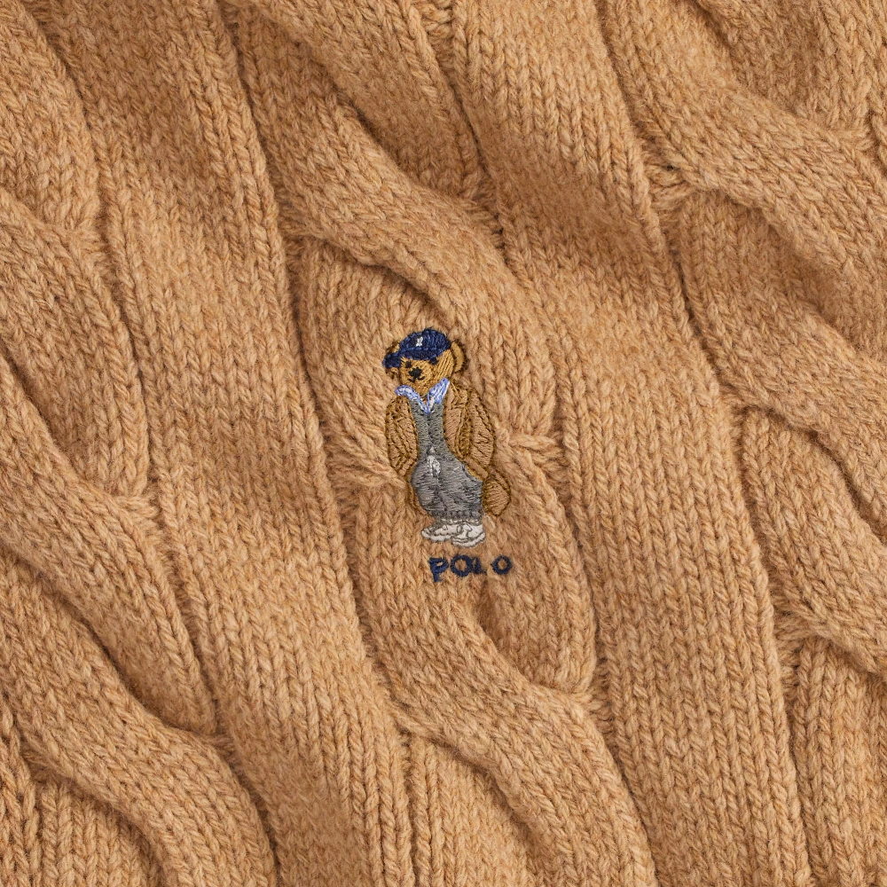 Κασκόλ Polo Bear με Πλέξη Cable από Μάλλινο Μείγμα Polo Ralph Lauren