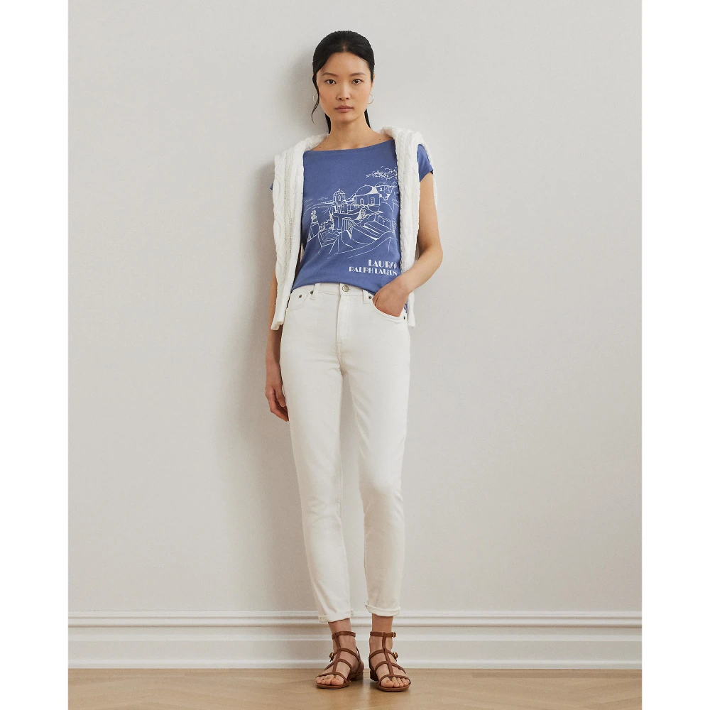 Jersey T-shirt με μείγμα βαμβακιού και γραφικό τύπωμα Lauren Ralph Lauren