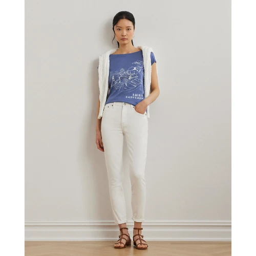 Jersey T-shirt με μείγμα βαμβακιού και γραφικό τύπωμα Lauren Ralph Lauren