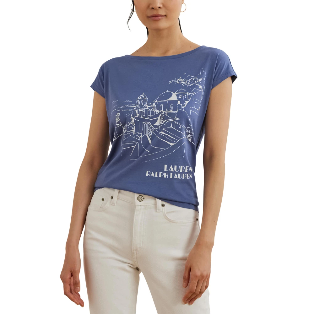 Jersey T-shirt με μείγμα βαμβακιού και γραφικό τύπωμα Lauren Ralph Lauren