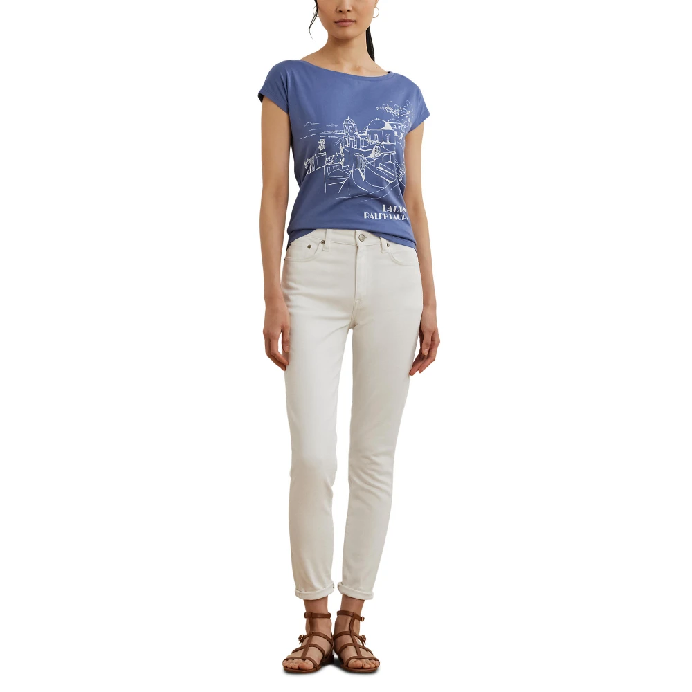 Jersey T-shirt με μείγμα βαμβακιού και γραφικό τύπωμα Lauren Ralph Lauren