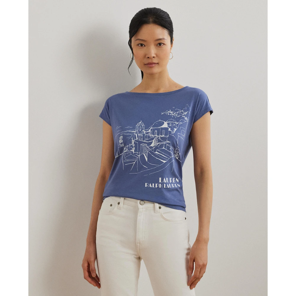 Jersey T-shirt με μείγμα βαμβακιού και γραφικό τύπωμα Lauren Ralph Lauren
