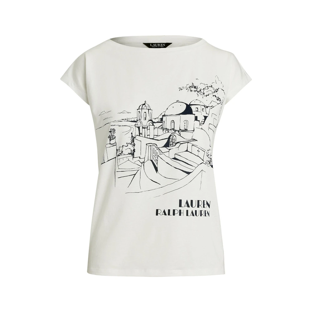 Jersey T-shirt με μείγμα βαμβακιού και γραφικό τύπωμα Lauren Ralph Lauren