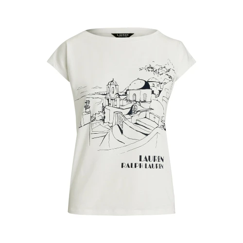 Jersey T-shirt με μείγμα βαμβακιού και γραφικό τύπωμα Lauren Ralph Lauren