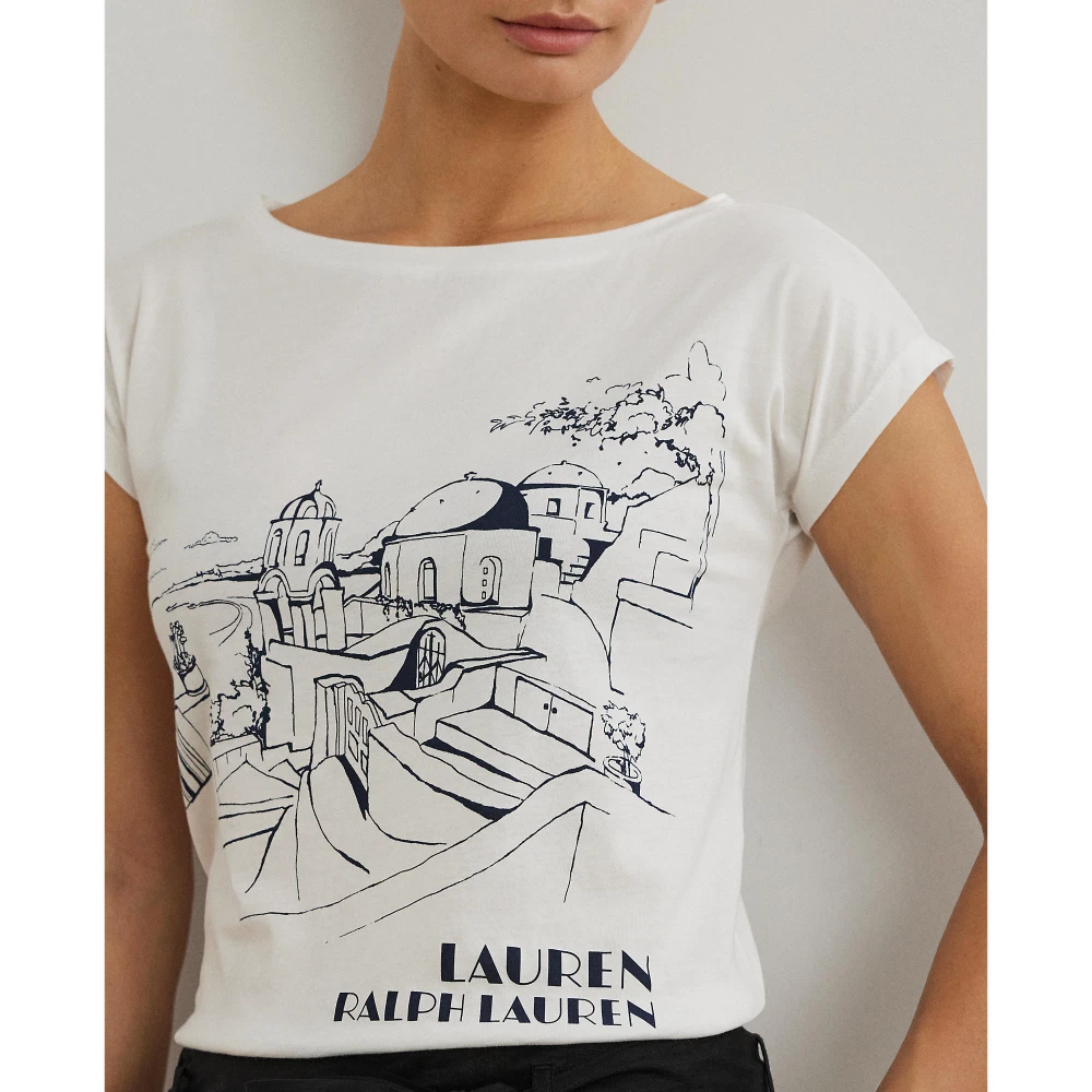 Jersey T-shirt με μείγμα βαμβακιού και γραφικό τύπωμα Lauren Ralph Lauren