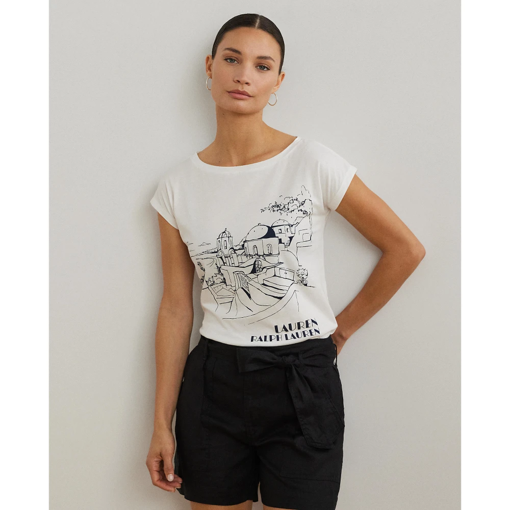 Jersey T-shirt με μείγμα βαμβακιού και γραφικό τύπωμα Lauren Ralph Lauren