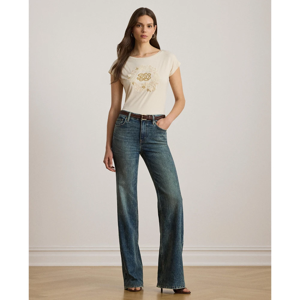 Jerseyϊ T-shirt με Κεντημένο Λογότυπο από Βαμβάκι Lauren Ralph Lauren