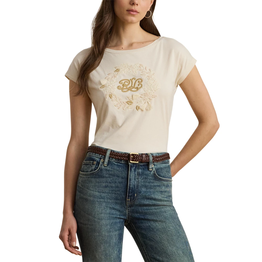Jerseyϊ T-shirt με Κεντημένο Λογότυπο από Βαμβάκι Lauren Ralph Lauren