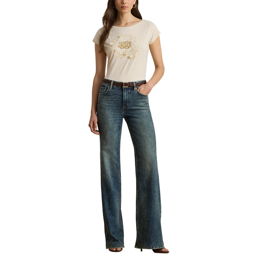 Jerseyϊ T-shirt με Κεντημένο Λογότυπο από Βαμβάκι Lauren Ralph Lauren