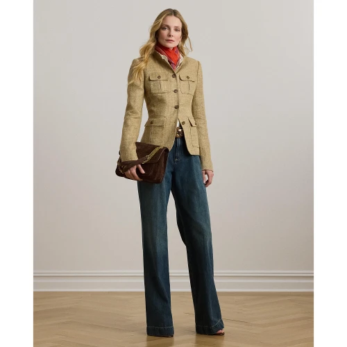 Λινό Σακάκι με Ψαροκόκαλο Lauren Ralph Lauren