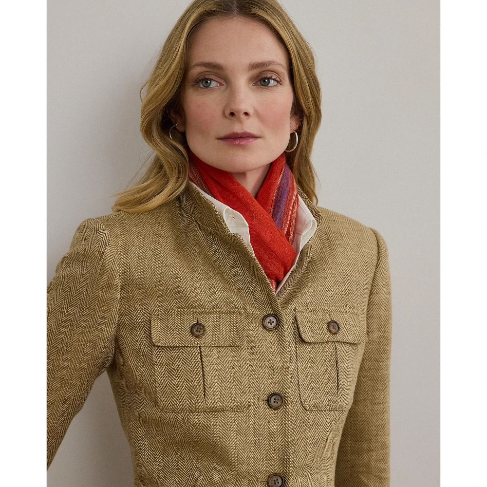 Λινό Σακάκι με Ψαροκόκαλο Lauren Ralph Lauren