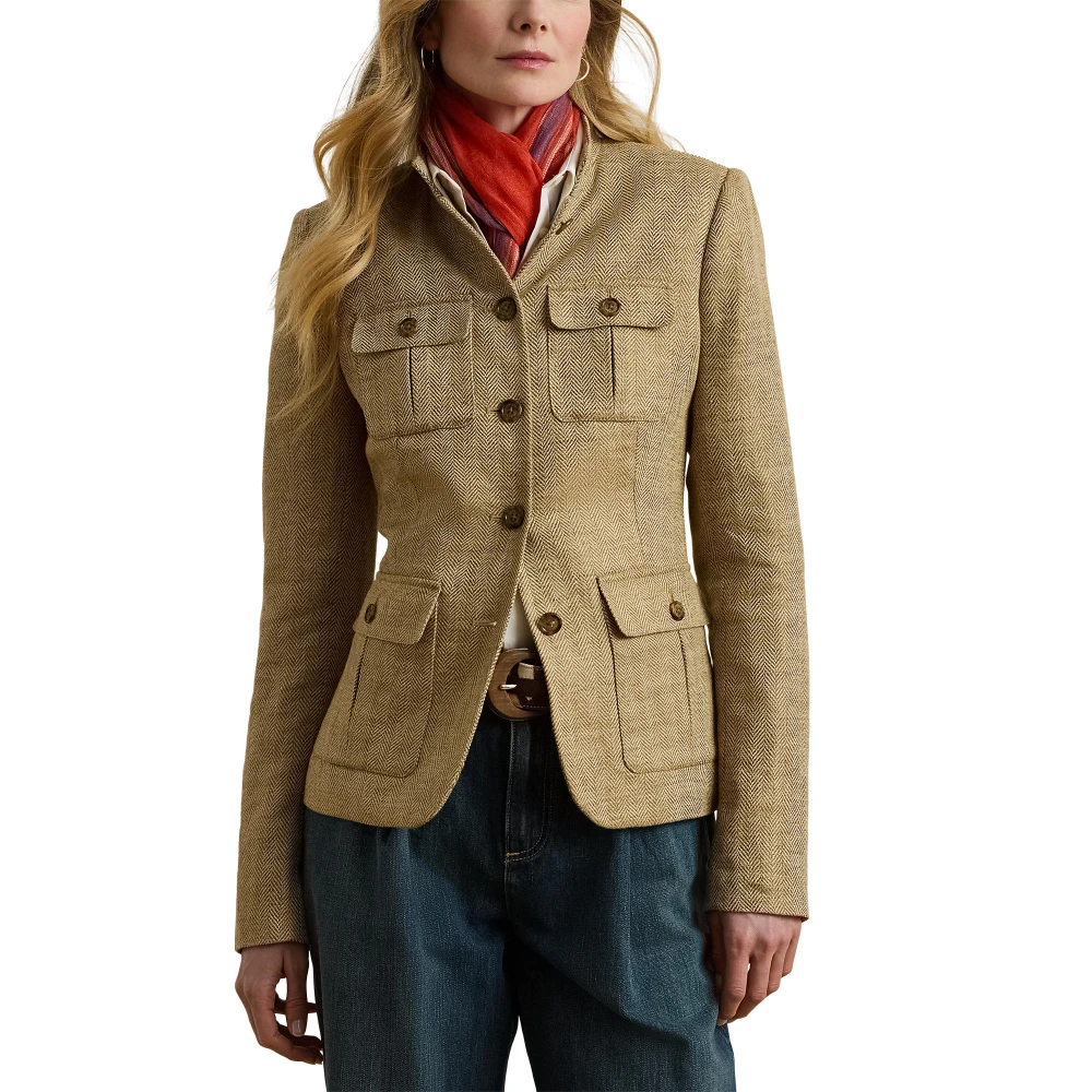 Λινό Σακάκι με Ψαροκόκαλο Lauren Ralph Lauren