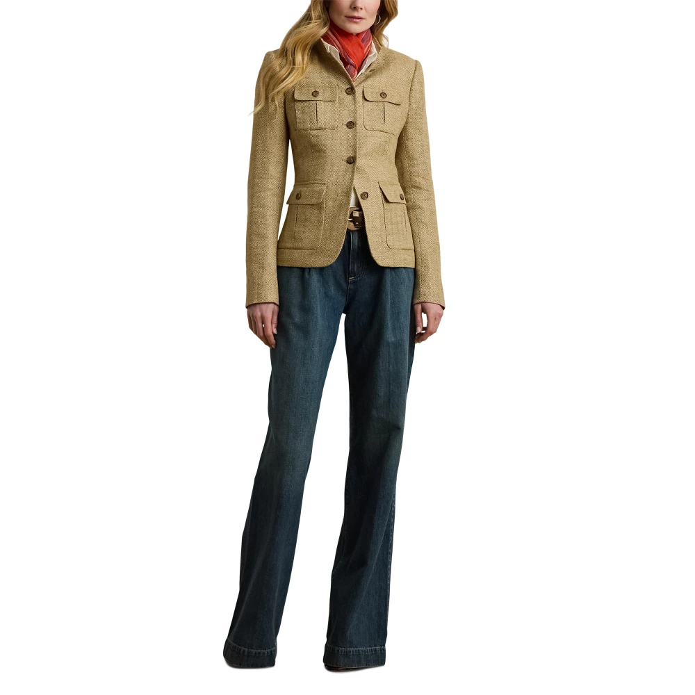 Λινό Σακάκι με Ψαροκόκαλο Lauren Ralph Lauren