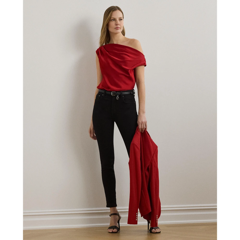 Μπλούζα από σατέν Charmeuse με έξω τους ώμους Lauren Ralph Lauren