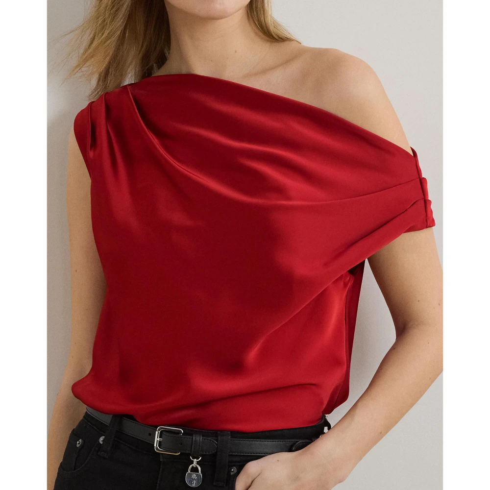 Μπλούζα από σατέν Charmeuse με έξω τους ώμους Lauren Ralph Lauren