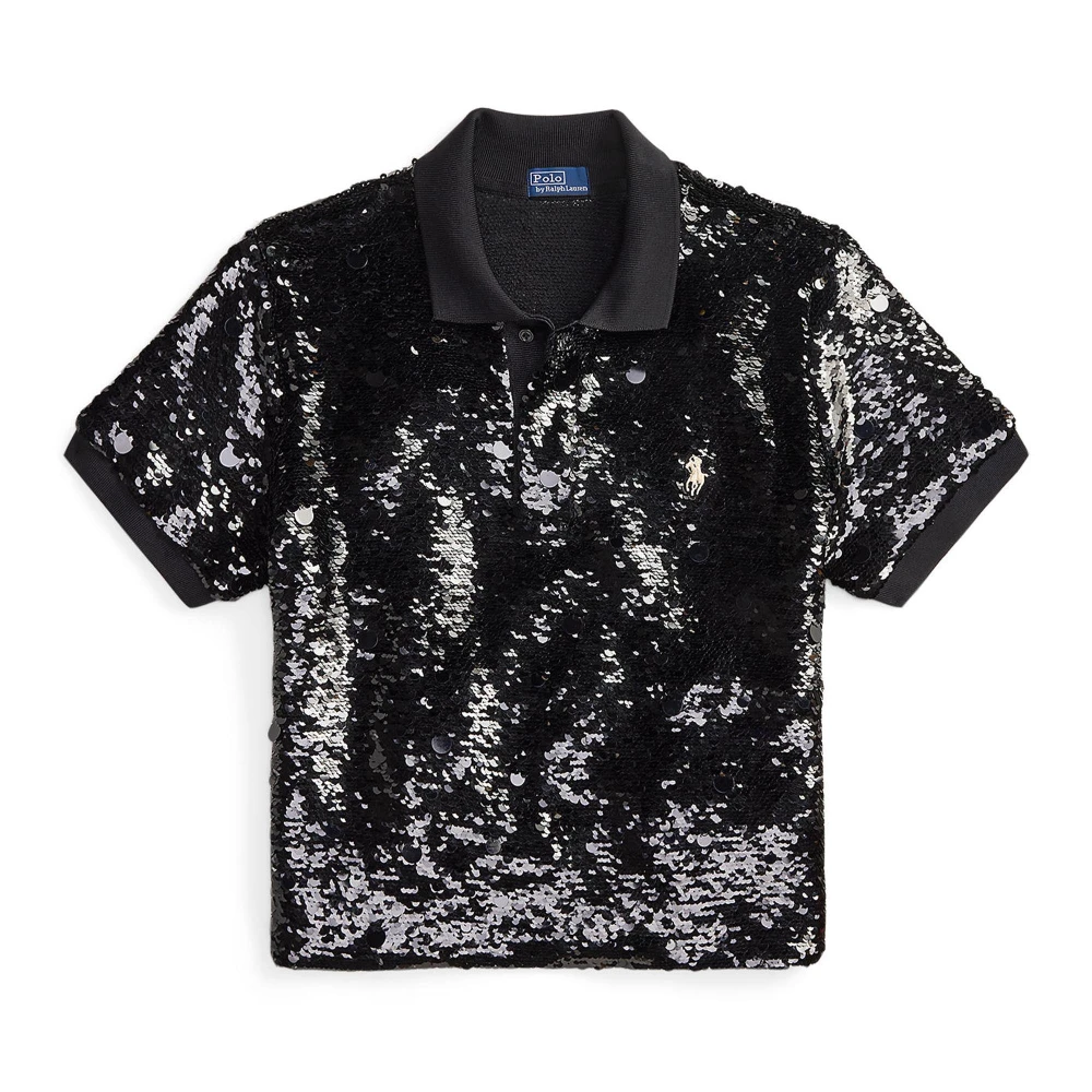 Κοντό Polo Shirt από Δίχτυ με Παγιέτες Polo Ralph Lauren.