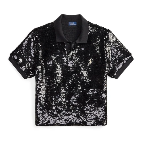 Κοντό Polo Shirt από Δίχτυ με Παγιέτες Polo Ralph Lauren.