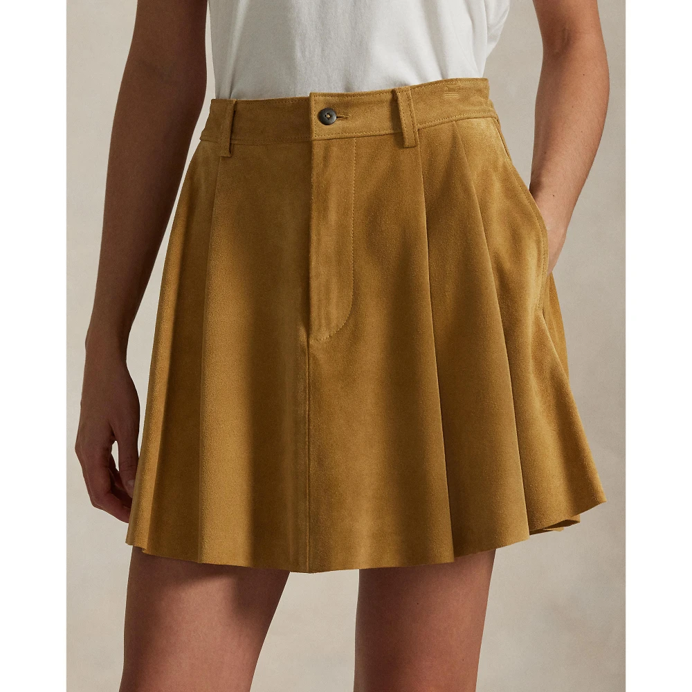Πλισέ φούστα από σουέντ δέρμα Polo Ralph Lauren