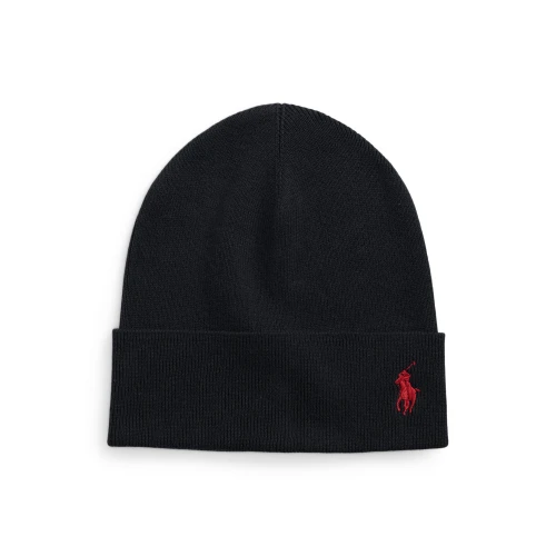 Πλεκτός σκούφος με ριμπ υφή από βαμβάκι Polo Ralph Lauren