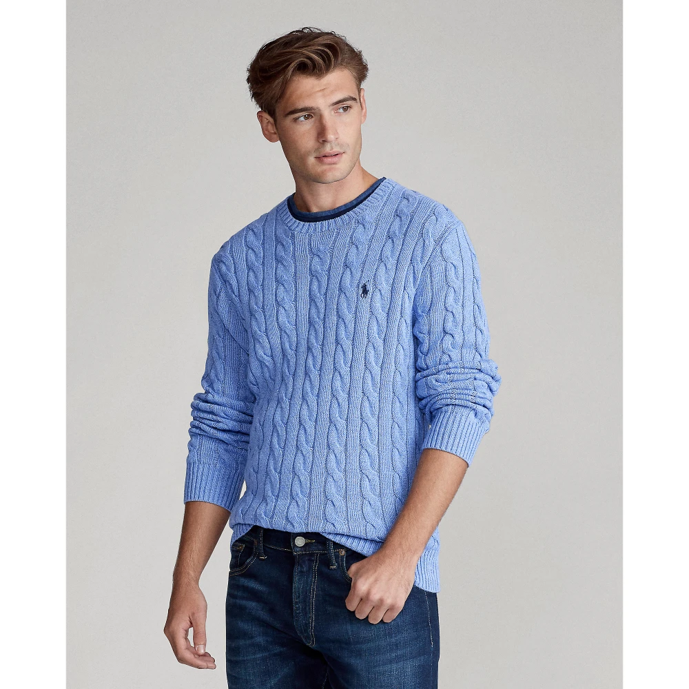 Βαμβακερό πουλόβερ με πλέξη κοτσίδα Polo Ralph Lauren