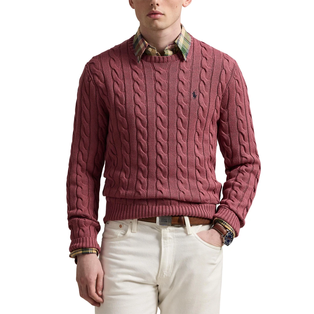 Βαμβακερό πουλόβερ με πλέξη κοτσίδα Polo Ralph Lauren