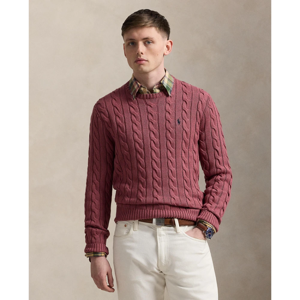 Βαμβακερό πουλόβερ με πλέξη κοτσίδα Polo Ralph Lauren
