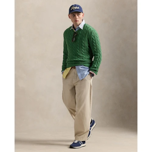 Βαμβακερό πουλόβερ με πλέξη κοτσίδα Polo Ralph Lauren