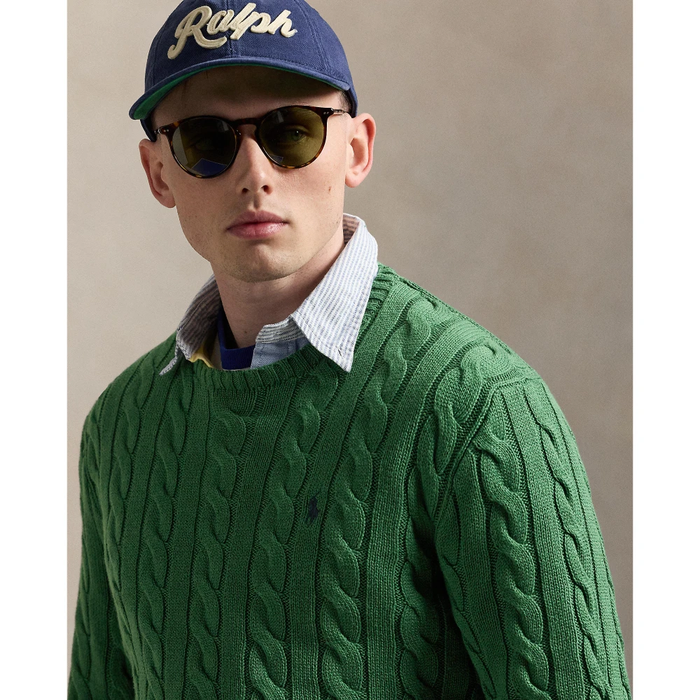 Βαμβακερό πουλόβερ με πλέξη κοτσίδα Polo Ralph Lauren