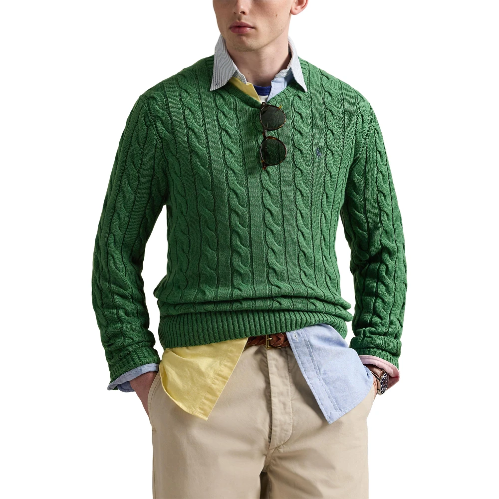 Βαμβακερό πουλόβερ με πλέξη κοτσίδα Polo Ralph Lauren