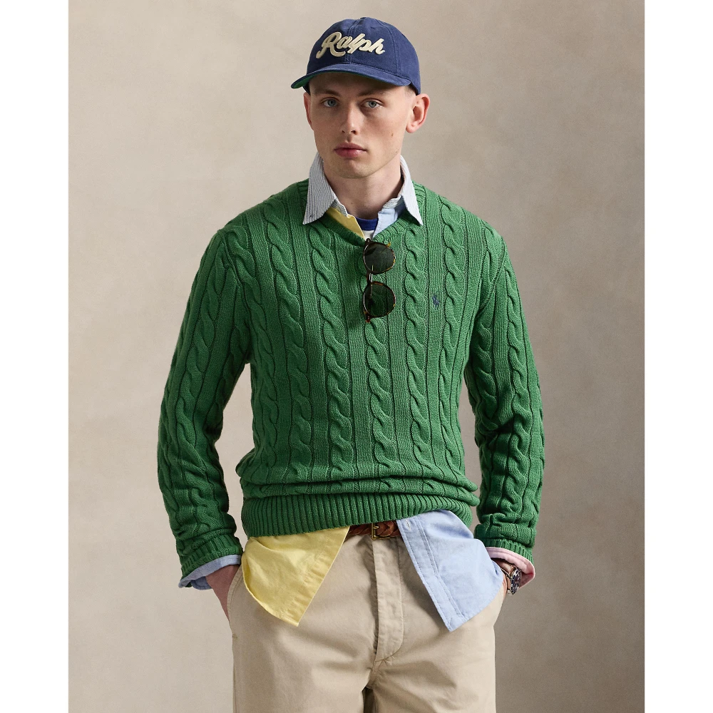 Βαμβακερό πουλόβερ με πλέξη κοτσίδα Polo Ralph Lauren