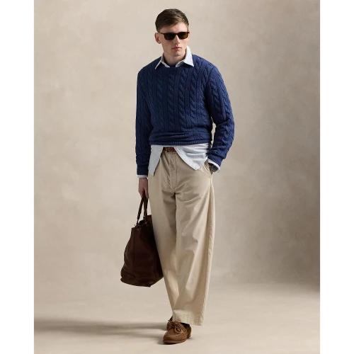 Βαμβακερό πουλόβερ με πλέξη κοτσίδα Polo Ralph Lauren
