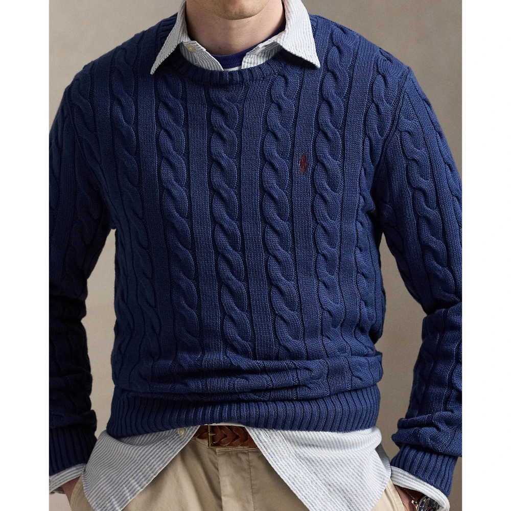 Βαμβακερό πουλόβερ με πλέξη κοτσίδα Polo Ralph Lauren