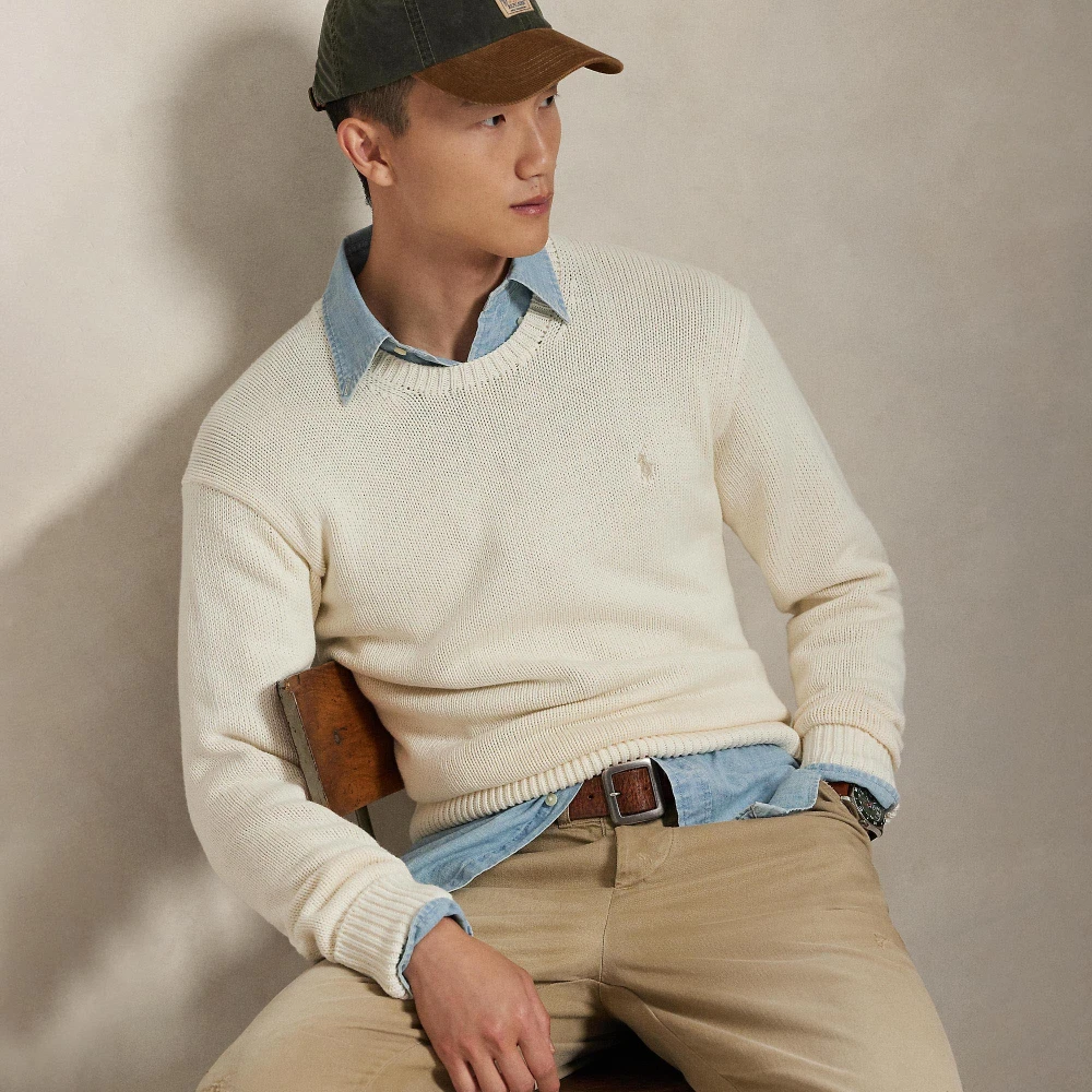 Πλεκτή μπλούζα από βαμβάκι Polo Ralph Lauren.