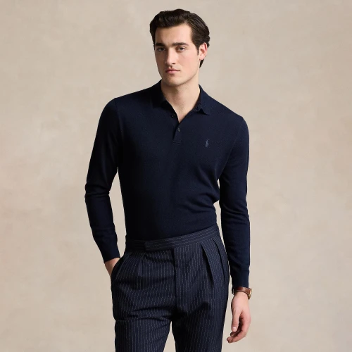 Μάλλινο πουλόβερ με γιακά Polo Polo Ralph Lauren