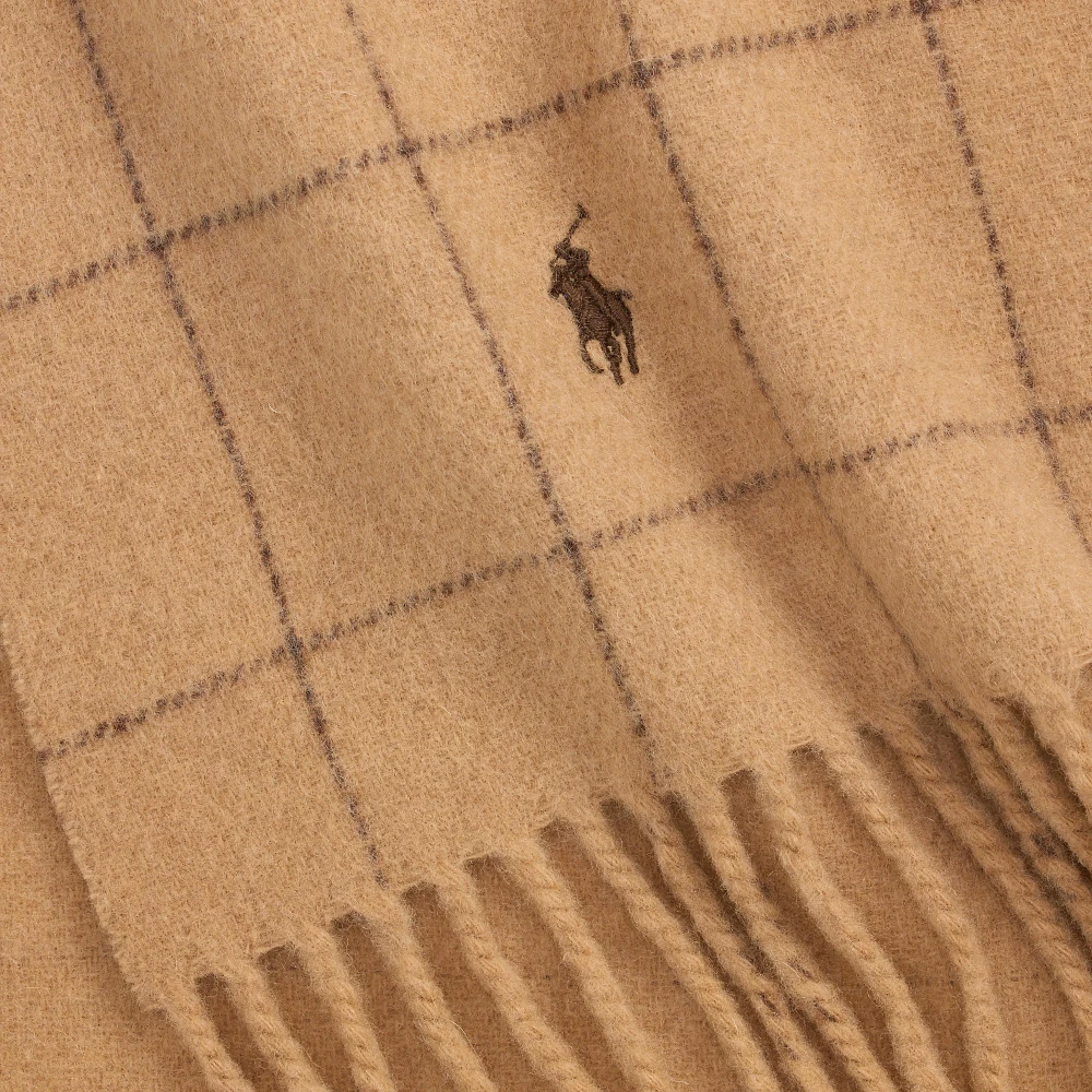Reversible κασκόλ με μοτίβο windowpane από μάλλινο μείγμα Polo Ralph Lauren