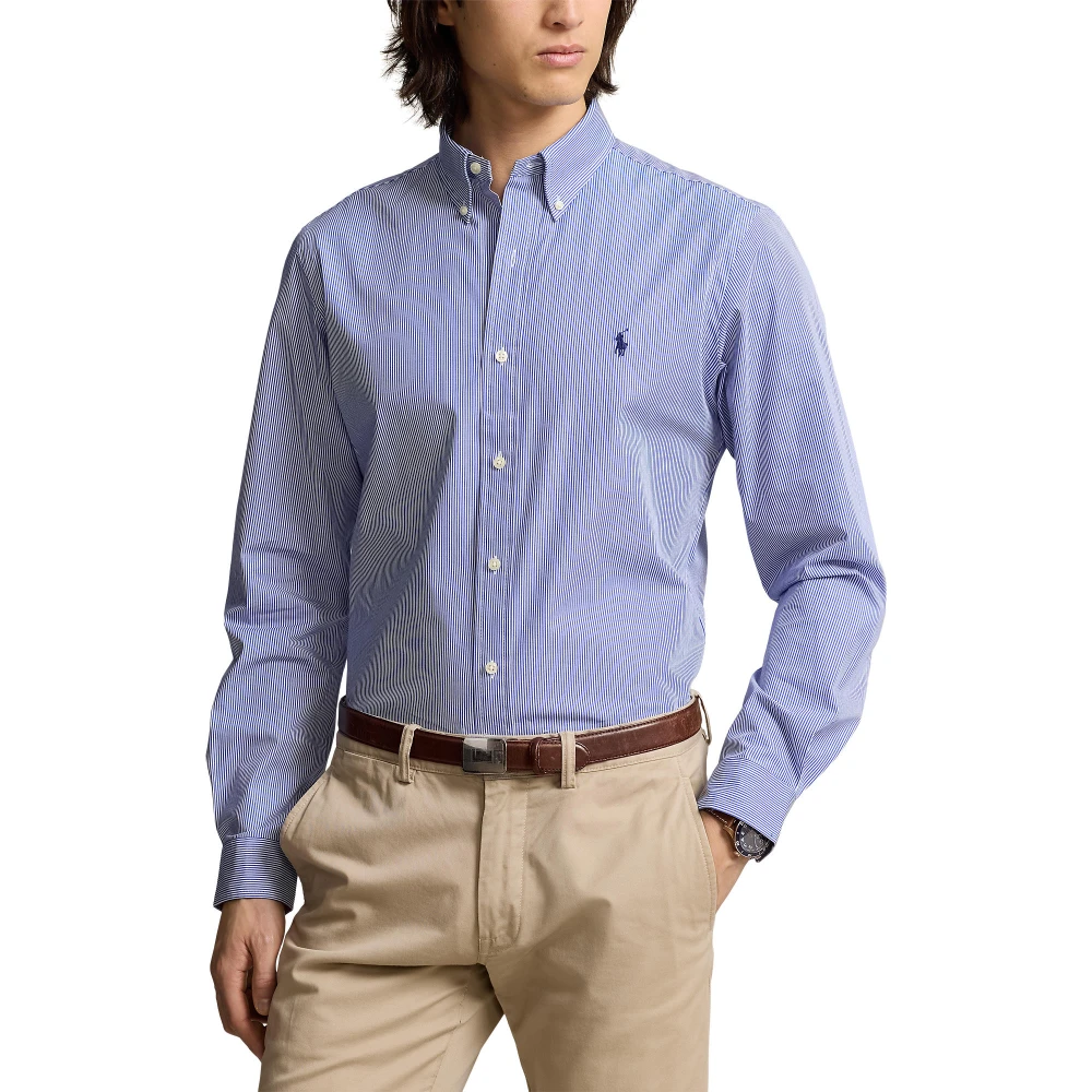Πουκάμισο Slim Fit Ριγέ από Ελαστικό Ποπλίνα Polo Ralph Lauren