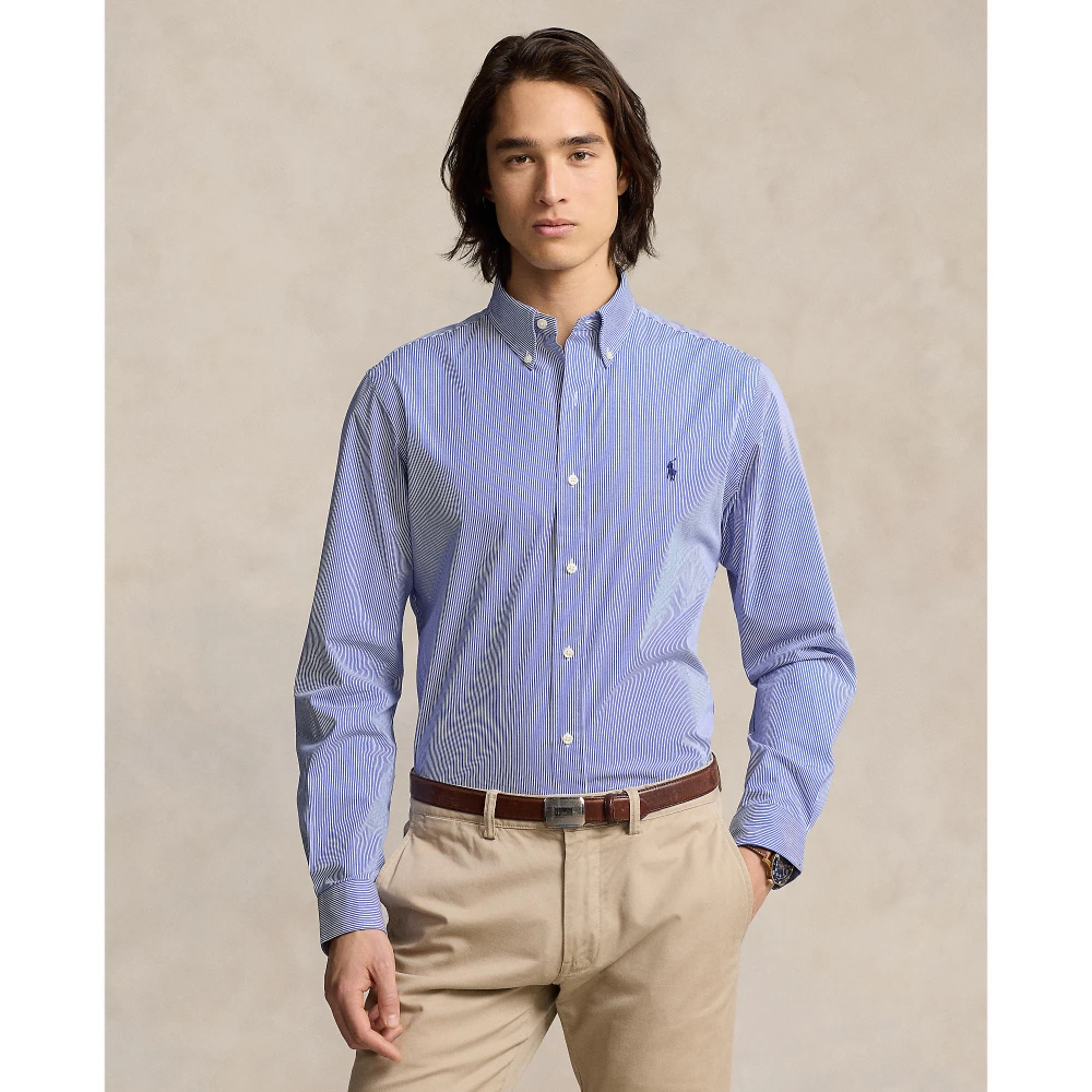 Πουκάμισο Slim Fit Ριγέ από Ελαστικό Ποπλίνα Polo Ralph Lauren