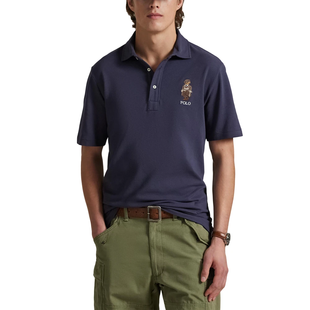 Custom Slim Polo Bear Mesh Polo Shirt Polo Ralph Lauren