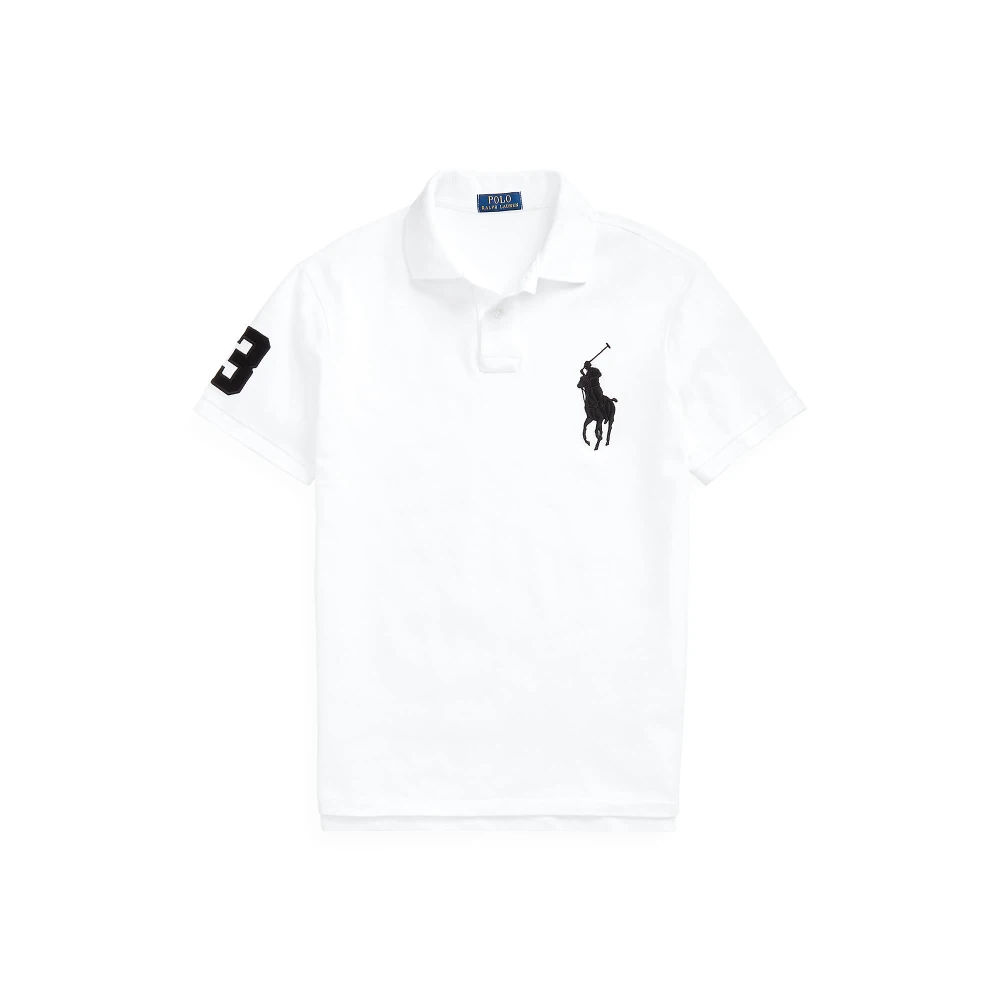 Custom Slim Fit Mesh Polo Shirt με μεγάλο λογότυπο Pony Polo Ralph Lauren