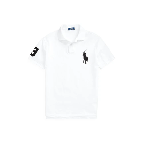 Custom Slim Fit Mesh Polo Shirt με μεγάλο λογότυπο Pony Polo Ralph Lauren